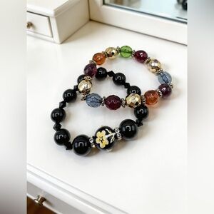 Large Beaded Bracelets with Floral design